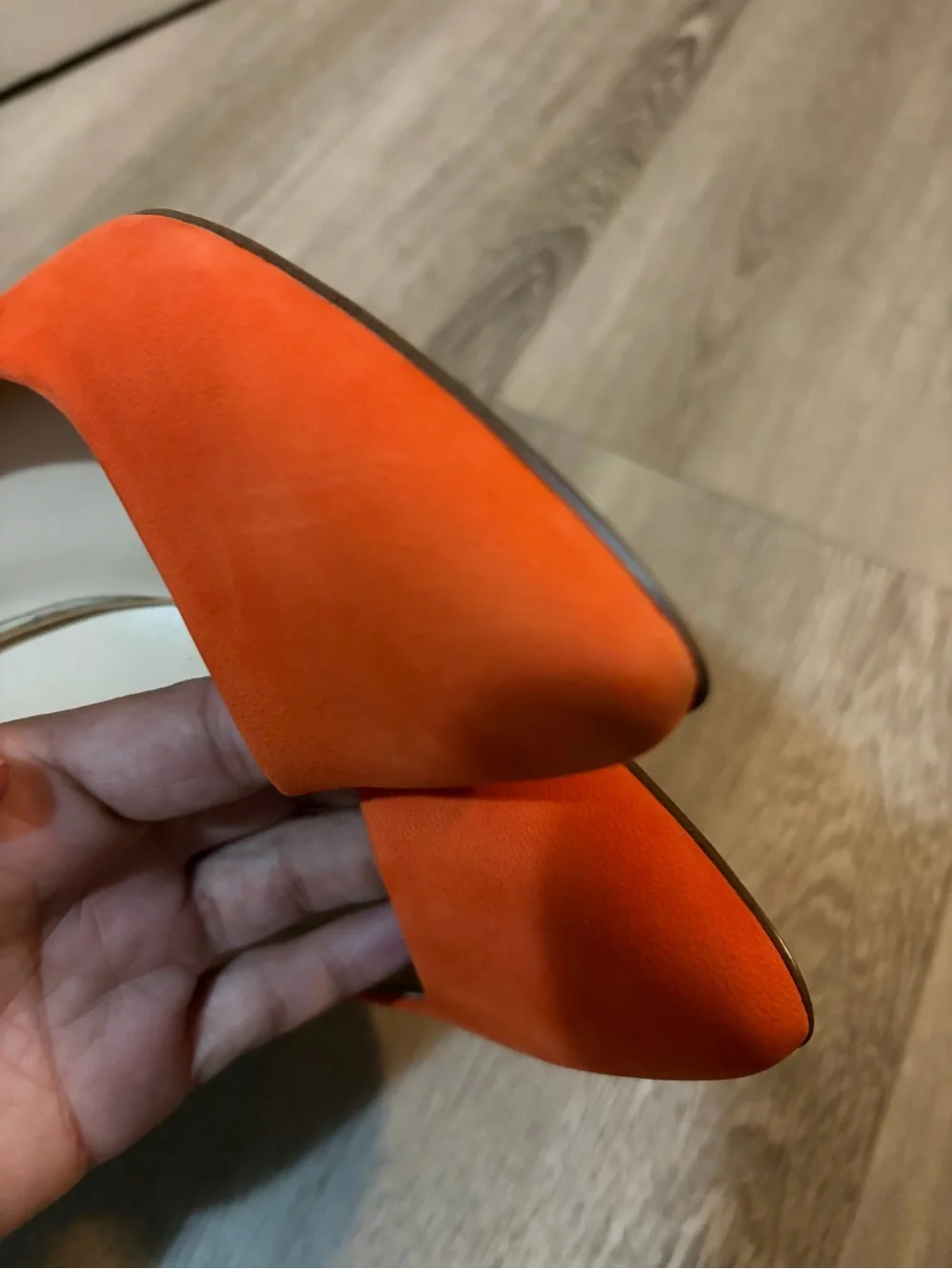 INC ZITAH Orange Pointed-Toe Mid Heel Pumps 7.5